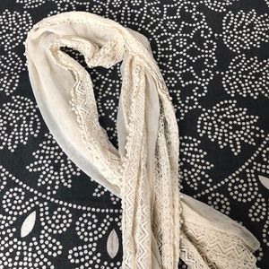 Charming Charlie cream lace scarf